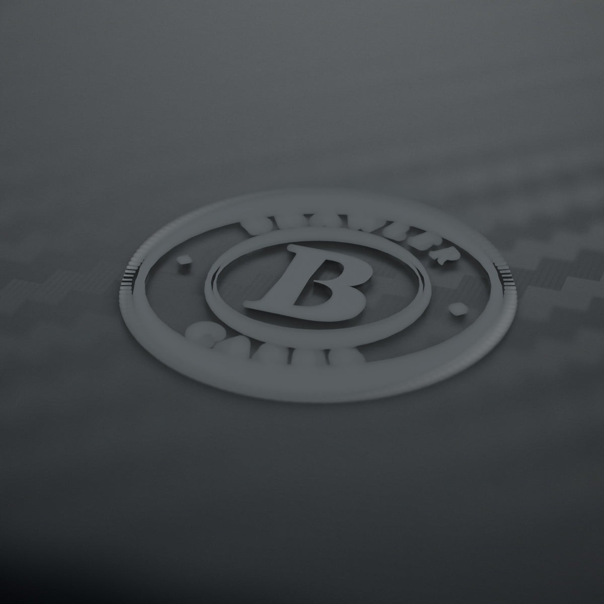 Close-up of the subtly raised Black-on-Black Brawler logo