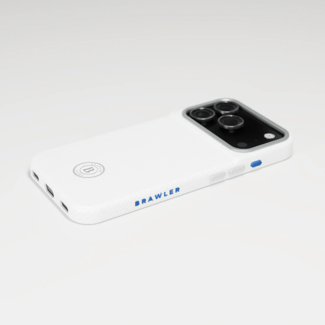 Brawler Aramid Case - White with Blue accent