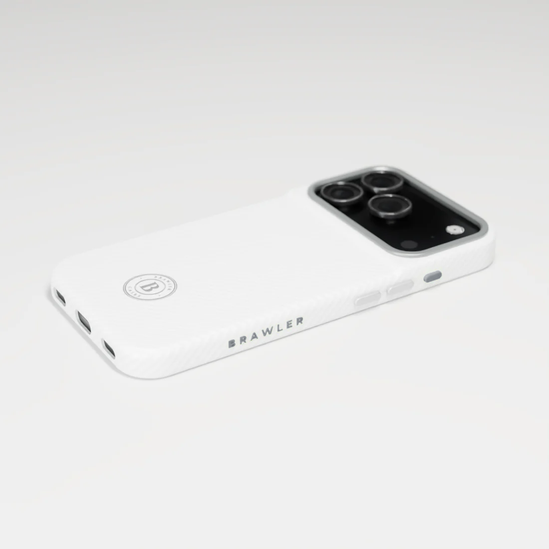 Brawler Aramid Case - White with Silver accent